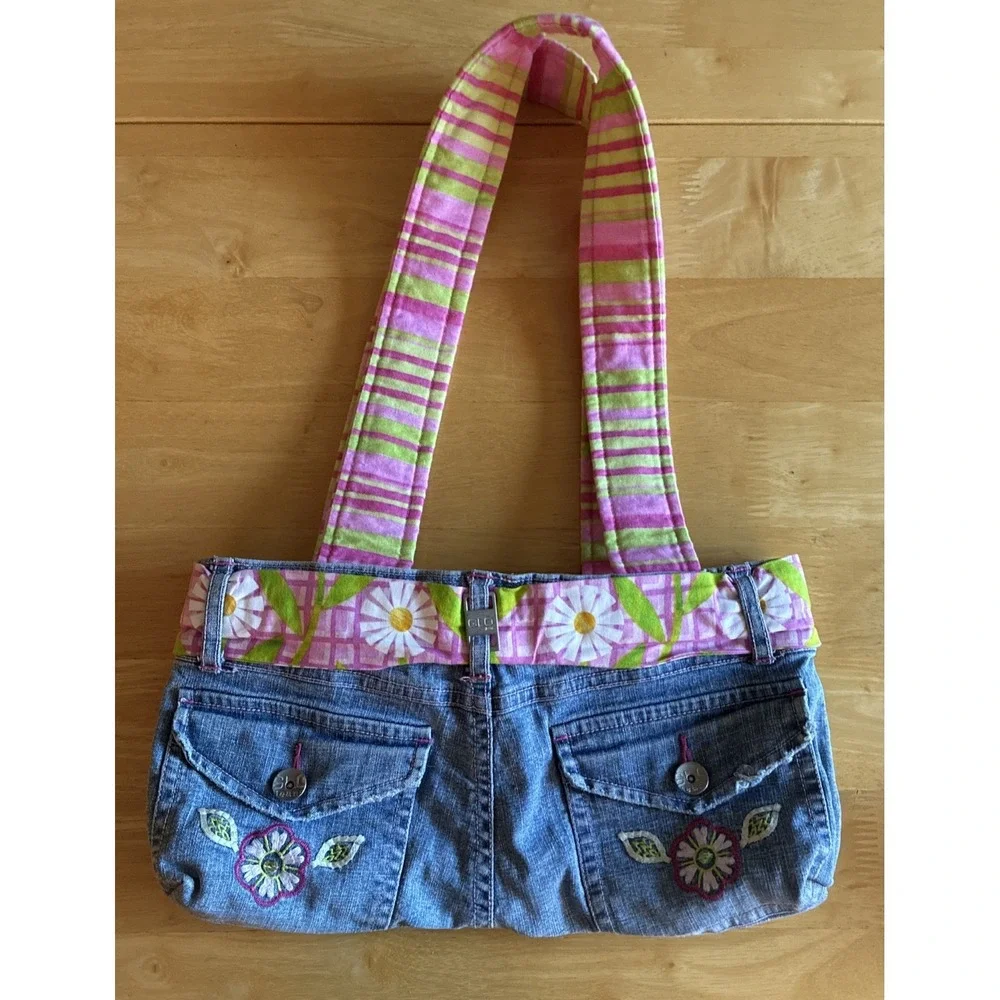 Handmade Jean Purse Unique Boho Hippie Y2K